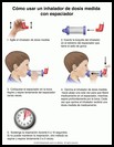 Thumbnail image of: Cómo usar un inhalador de dosis medida con espaciador: ilustración