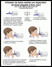 Thumbnail image of: Inhalador de dosis medida con espaciador de bolsa plegable (cómo usar): ilustración